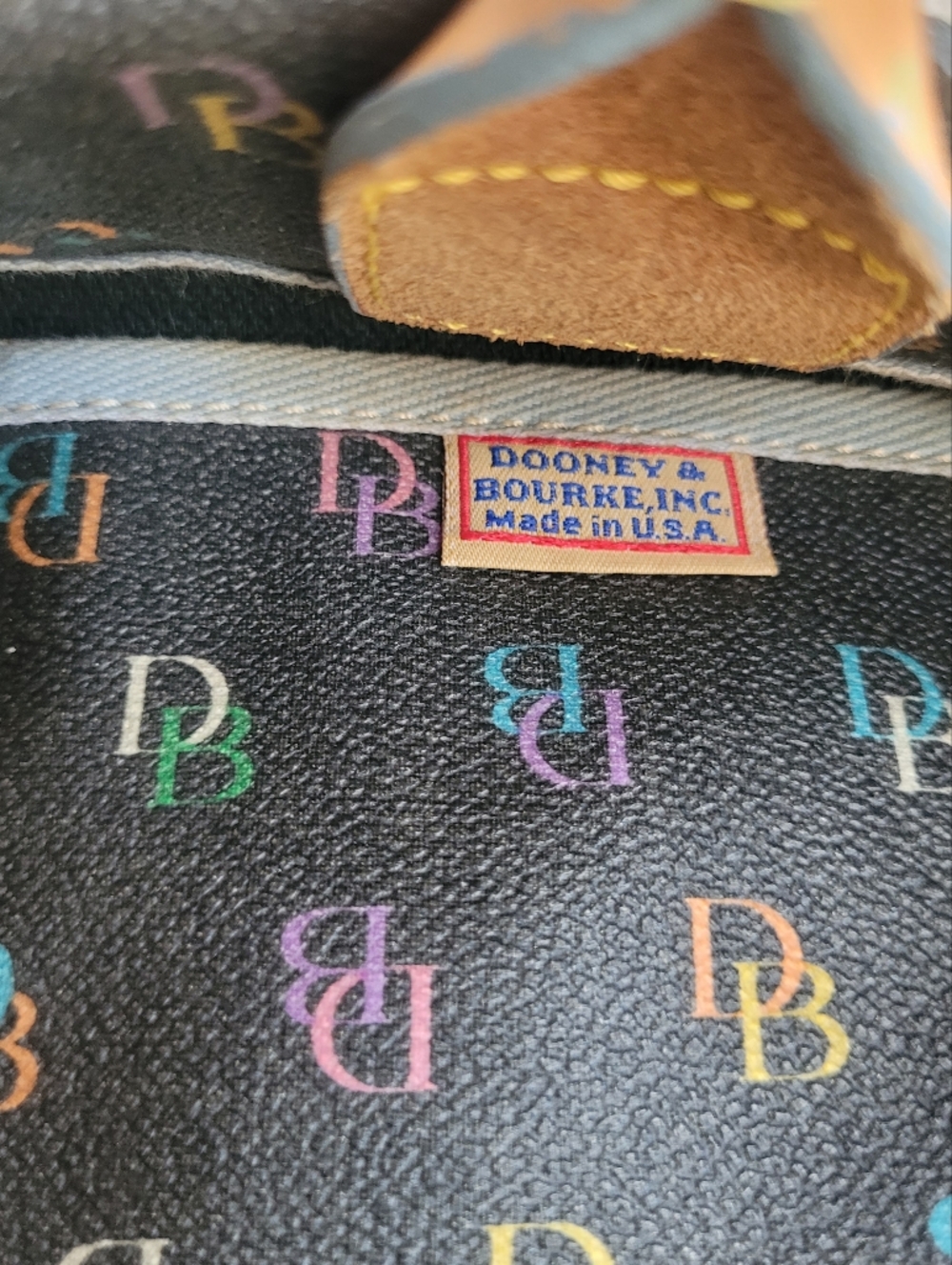 Dooney & Bourke Y2K Rainbow Monogram Satchel Coated Canvas Matching Wristlet - Picture 5 of 14